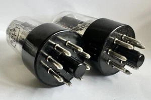 Match Pair RCA NOS Audio Tube 6SL7GT Carbonized Black Plates Bottom D Getters - Picture 1 of 21