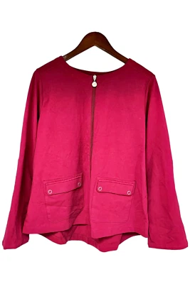 Sport savvy Stretch Jersey Collarless Jacket Wine - Image 1 of 2