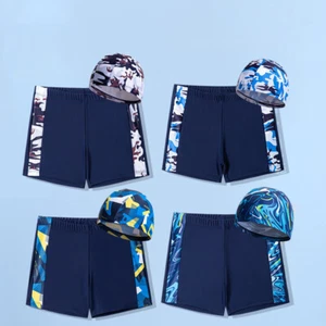 2024 New Boys Camouflage Swimsuit Summer Swimming Bathing Suit(Swimming Hat+S - Picture 1 of 32