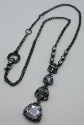 Collana Vintage Givenchy Cristallo Strass Goccia Pendente 18"