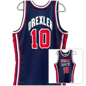 NWT Clyde Drexler Mitchell Ness Dream Team USA Jersey XL Portland Trailblazers - Picture 1 of 8
