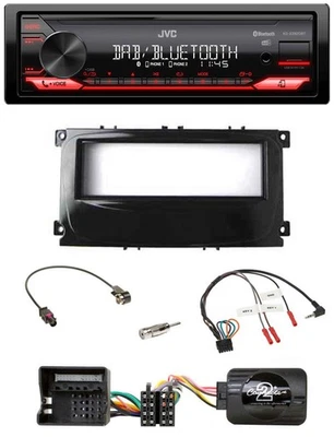 JVC Bluetooth USB DAB Lenkrad Autoradio für Ford Mondeo 2007-2014 S-Max piano - Bild 1 von 4