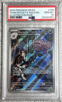 Team Rockets Weezing 199/182 Illustration Rare Destined Rivals PSA 10 GEM MINT - Image 1 of 3