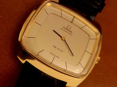 [NEAR MINT] Vintage OMEGA De Ville Cal.711 Automatic Square 36mm Gold Dial Men's - Bild 1 von 4