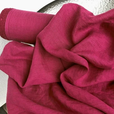 Raspberry Red Linen Fabric by the Yard | Sewing, Curtains & Home Décor - Image 1 of 4