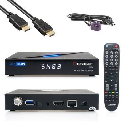 OCTAGON SX88 4K UHD S2+IP HDMI USB Kartenleser H.265 IPTV Multistream - Bild 1 von 4