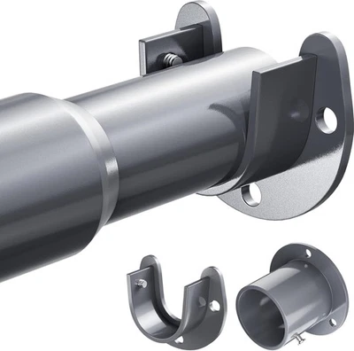 Barra colgante ajustable de 17-99 pulgadas plateada de alta resistencia montada en la pared Foto 1 de 4