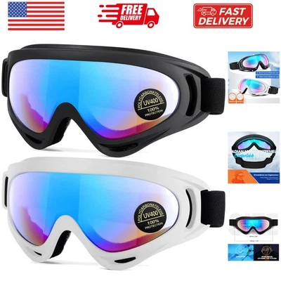 2 件装滑雪护目镜、男士、女士、青少年、儿童、男孩滑雪护目镜... — 第 1/4 张图片