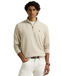 Polo Ralph Lauren Herren Luxus Jersey Quarter-Zip Pullover Sweater Gr. L Preppy - Bild 1 von 9