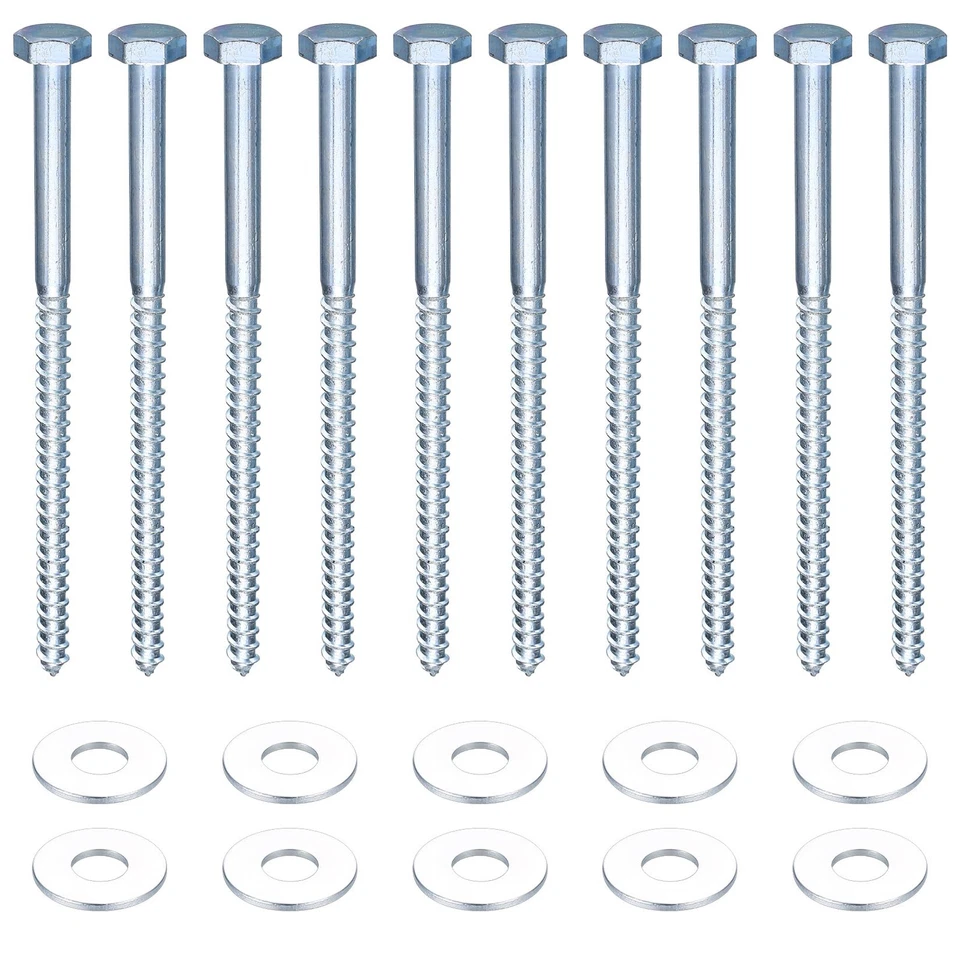 10 Pz M10 Viti a Testa Esagonale, Viti per Allenatori, Vite per Legno, (R8e) - Immagine 1 di 1