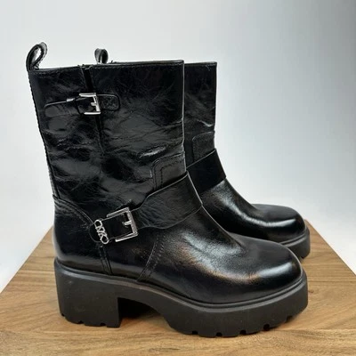 Новый Michael Kors Perry кожаная платформа пряжка каблук мотоциклиста ботинки размер 8,5 - Изображение 1 из 4