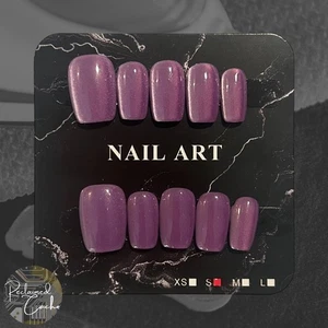 Uñas cuadradas cortas malva brillante - talla pequeña - Imagen 1 de 2