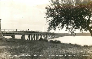 1930s Pensacola Florida Bayou Grande Bridge B-36 RPPC Postcard 25-10288 - Picture 1 of 2