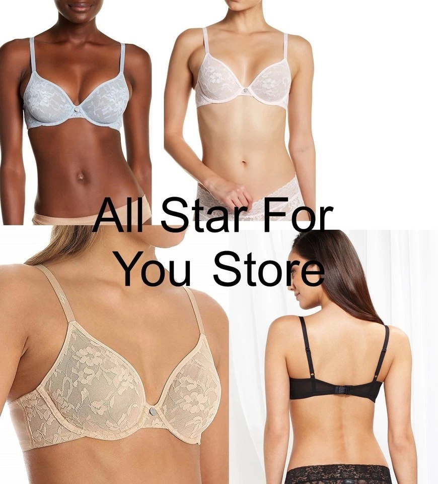 DKNY Bra Signature Lace Demi Bra 451238 WHITE 32D - Image 1 of 1