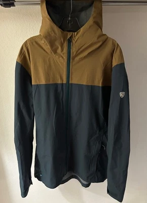 CHAQUETA DE LLUVIA KUHL Stretch Voyager para hombre talla XL con capucha verde marrón Foto 1 de 4