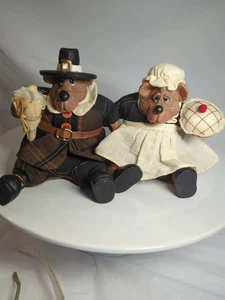 Pilgerpaar Russ Berrie Leute Bär Regal Sitzer Joshua Josette Erntedankfest - Bild 1 von 19