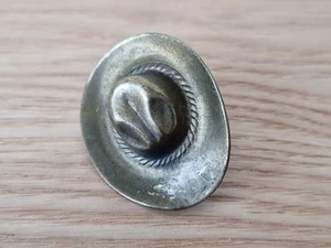 Vintage Cowboy Hat Brass Belt Buckle Small - Picture 1 of 4