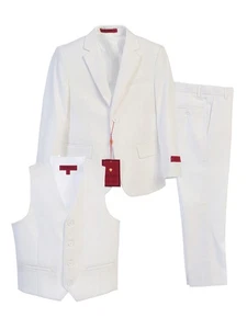 GIOBERTI Boys SLIM FIT Formal Bridal 3 Pcs Set Suit WHITE 2 Buttons - Picture 1 of 2