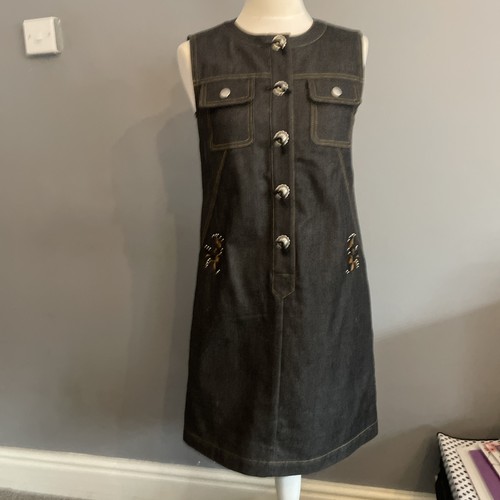 Abito Coach 1941 in denim nero taglia 4 (circa 10uk)