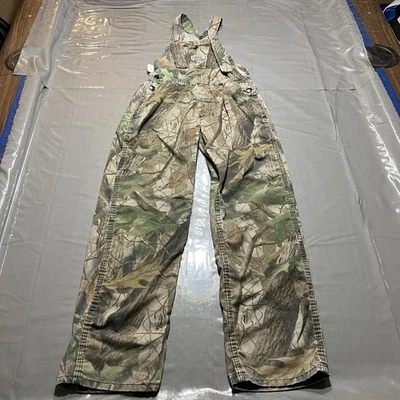 Round House Camo Hunting Bibs Overalls Youth Size 14 Realtree Hardwoods USA Made - Image 1 of 4