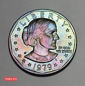 1979-P SUSAN B ANTHONY DOLLARO MONETA MONSTER TONALITÀ COLORE SPLENDIDE423 - Foto 1 di 2