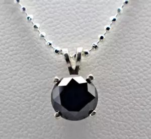 0.75cts 5.8mm Real Black Diamond Enhanced Pendant ONLY Appraised at $825 retail - Picture 1 of 6