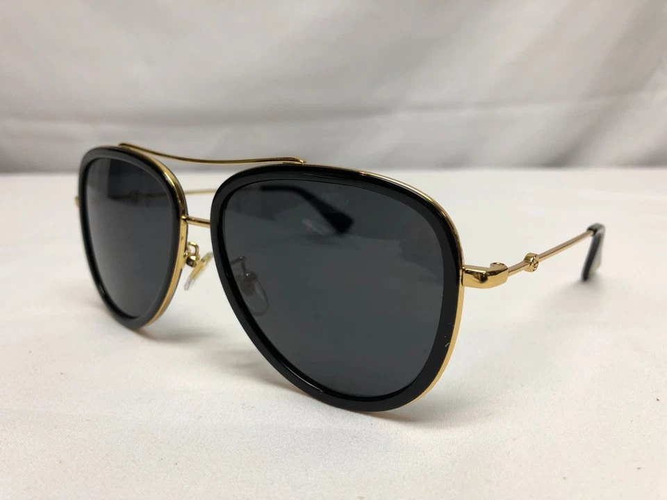 Auténticas Nuevas Gafas de Sol Gucci GG0062S 003 Aviador Monturas Negras Lentes Grises Foto 1 de 4