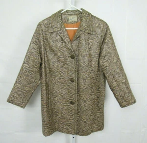VTG 1950s 60s SUN-KISSED OF CALIFORINA FAUX SNAKESKIN JACKET / COAT FULLY LINED - Picture 1 of 12