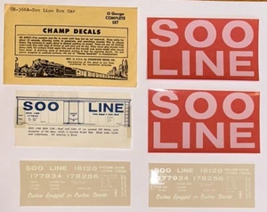 CHAMP O DECAL - SOO LINE BOX CAR - RED CAR -WHITE BILLBOARD “SOO LINE” -#OB-366A - Picture 1 of 1