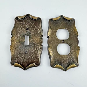Carriage House Antiqued Brass Amerock Light Switch Cover VTG Outlet MCM - Picture 1 of 7