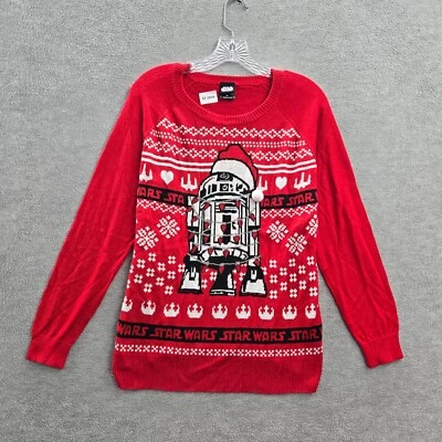Star Wars мужчин свитер XL красный R2D2 Fair Isle Санта шляпа Xmas ворота пуловер - Изображение 1 из 4
