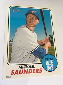 2017 Topps Heritage Jumbo 5x7 Michael Saunders Blue Jays 175 #’d 02/49 - Picture 1 of 1