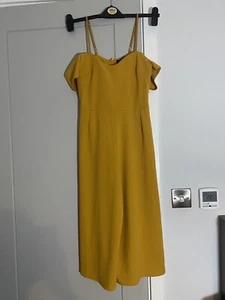 Ladies Mustard Yellow Off Shoulder Jumpsuit, Size 6, Barely Worn - Picture 1 of 5