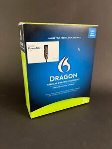 NEW Nuance Dragon MEDICAL PRACTICE Ed 2 Speech Recognition w/Headset & PowerMic
