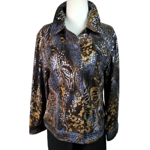 RUBY RED Womens Sz 10 Sequined Animal Print Cropped Jacket RegencyCore GlamCore - Picture 1 of 13
