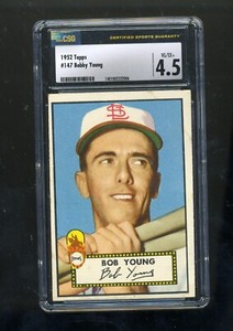 1952 Topps Baseball #147 Bobby Young St Louis Browns  CSG 4.5