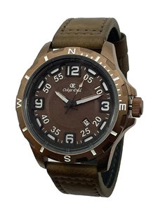 Oskar Emil Classic OPTIMA Mens Quality S Steel Watch W Date Leather Strap Brown - Picture 1 of 5