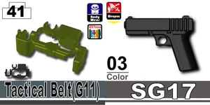 SG17 + Panzer grün taktischer Gürtel G1 kompatibel mit Spielzeug Ziegel Minifiguren Armee - Bild 1 von 1