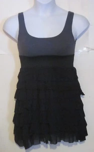 Necessary Objects Junior Talla XS Pequeño Negro Gris Volantes Vestido j210 - Imagen 1 de 3