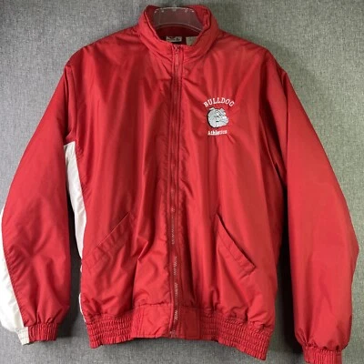 Chaqueta Abrigo Rawlings Para Hombres L Bulldog Atlético Calentamiento Bordado Aislante Rojo Foto 1 de 4