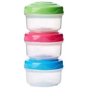 3 x Sistema To Go Mini Bites Snack Pots, Dips, Food Containers 130 ml with Lids - Picture 1 of 3