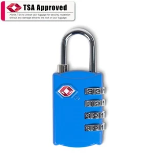 TSA Approved 4 Digit Luggage Combination travel Lock Alloy Body Padlock Suitcase - Picture 1 of 5