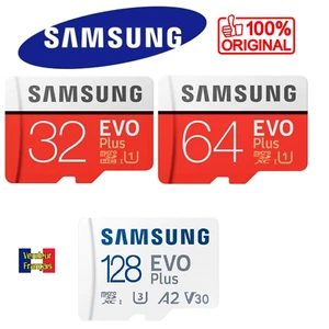 Carte Mémoire Micro SD SDHC SDXC Class 10 Samsung 32 Go 64 Go 128 Go EVO PLUS - Photo 1 sur 5