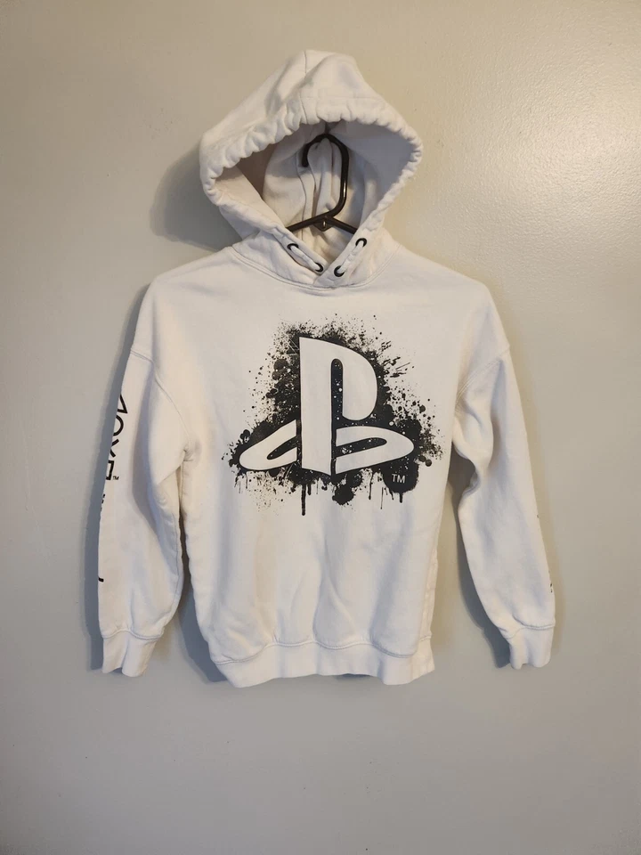 Sudadera con Capucha H&M Blanca Play Station Gráfica Manga Larga Juvenil Talla 12 14 Foto 1 de 1
