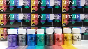 Acrylfarben Acrylic Paints Metall Metallic Acryl Farben 8x 30ml Set SALE!! - Bild 1 von 5