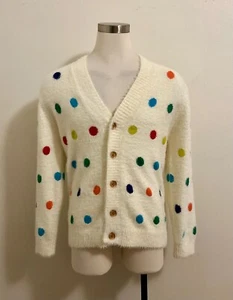 NWOT Golf Wang Polka Dot Mohair Cardigan Sweater Cream (size: M) - Bild 1 von 3