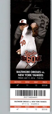 Boleto Yankees vs Baltimore Orioles 11/07/2014 - Chris Tillman / Jim Palmer, Foto 1 de 2