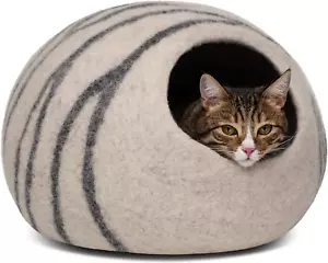 Katzenhöhle - Premium Filz Katzenbett für Indoor Katzen, Handarbeit 100% Merinowolle - Bild 1 von 12