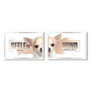 Chihuahua Seelenhund Doppel Pack Dog Schild Spruch Türschild Hundeschild Soulmat - Bild 1 von 4