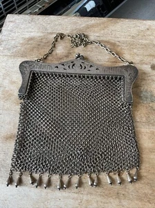 Antique German silver Mesh purse Pocket Book - Picture 1 of 9